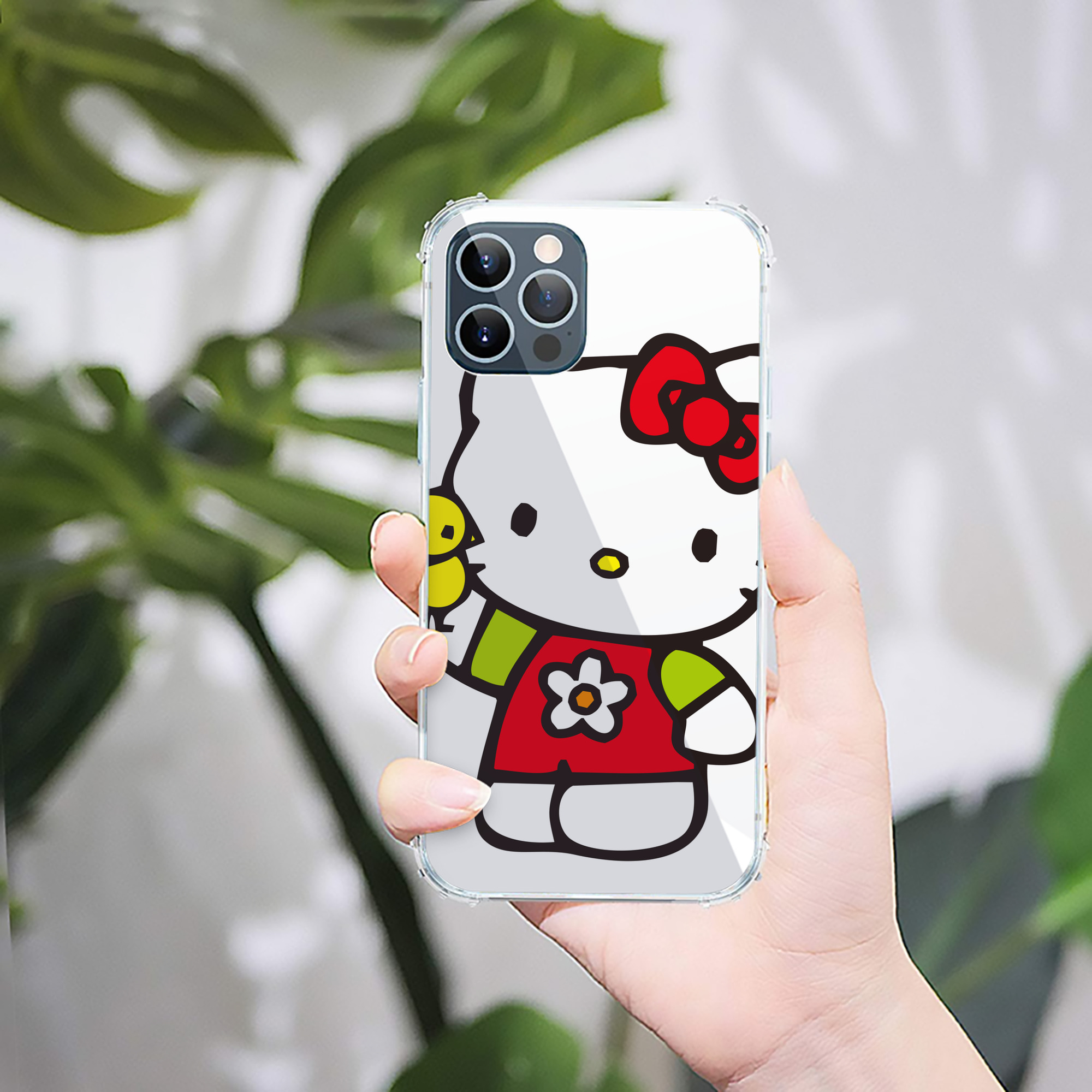 （画像用） Hello Kitty ハローキティ 【iPhone 12シリーズ対応】透明スマホケース（クリアソフトケース）